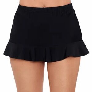 Aqua Green Black Swim Skirt